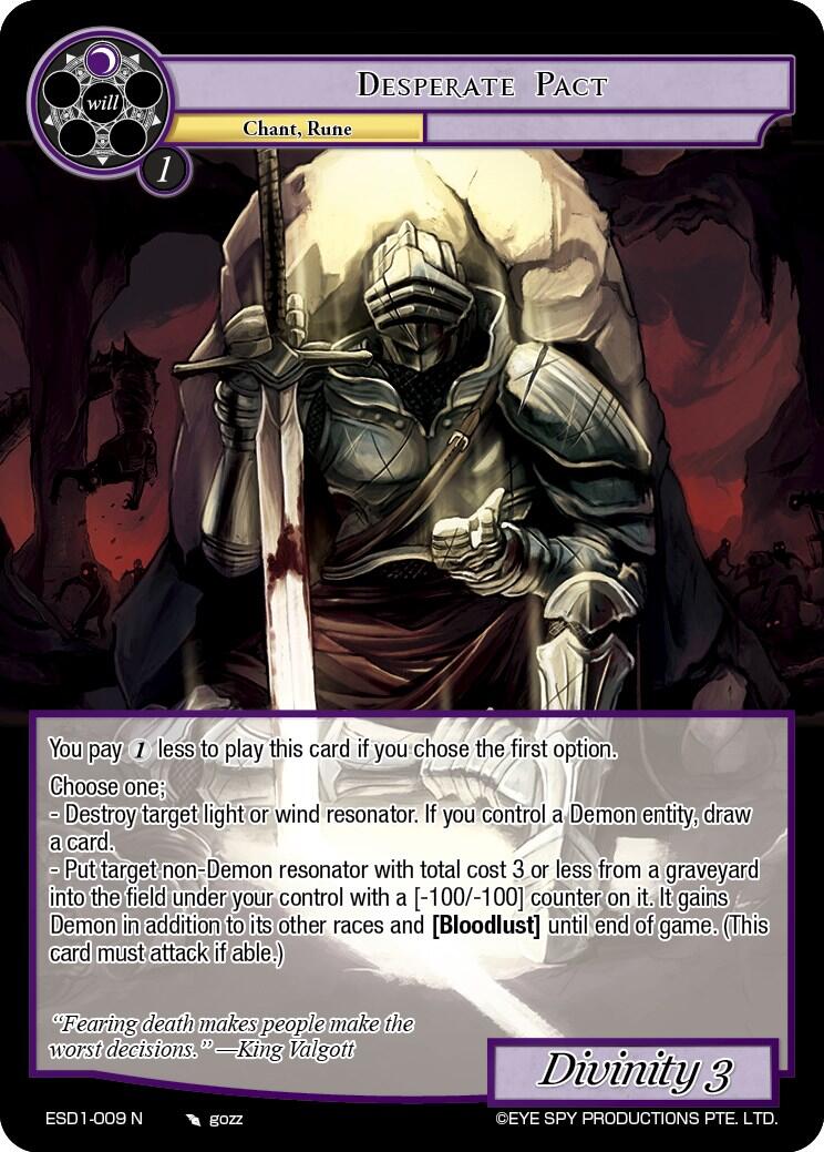 Desperate Pact (ESD1-009 N) [Evil Cluster Starter Deck 1: Valgott]