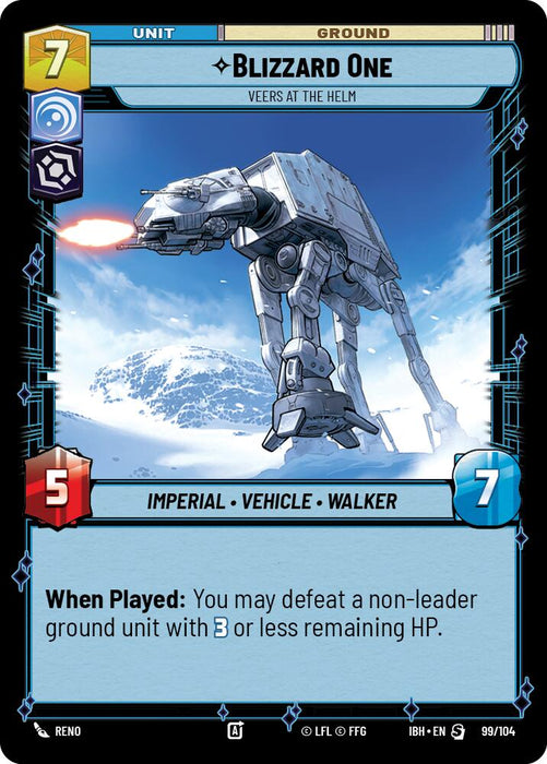 Blizzard One (99/104) - Veers at the Helm (99/104) [Intro Battle: Hoth]
