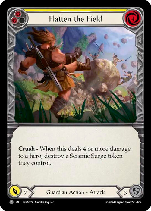 Flatten the Field (Yellow) [MPG077] (Mastery Pack Guardian)  Rainbow Foil