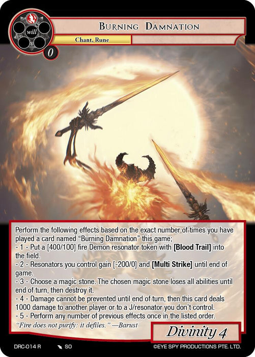 Burning Damnation (DRC-014 R) [Descent into the Raven's Catacombs]