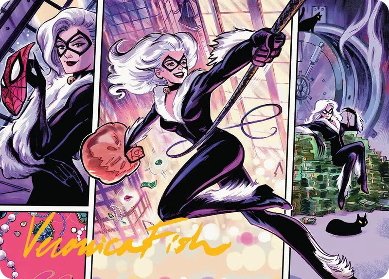 Image for Black Cat, Cunning Thief Art Card (Gold-Stamped Signature) (44) [Marvel's Spider-Man] - Magic: The Gathering