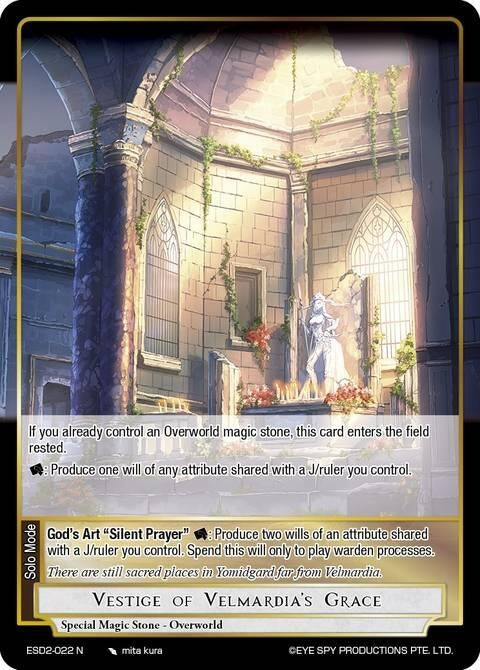 Image for Vestige of Velmardia's Grace (ESD2-022 N) [Evil Cluster Starter Deck 2: Matelda] - Force of Will