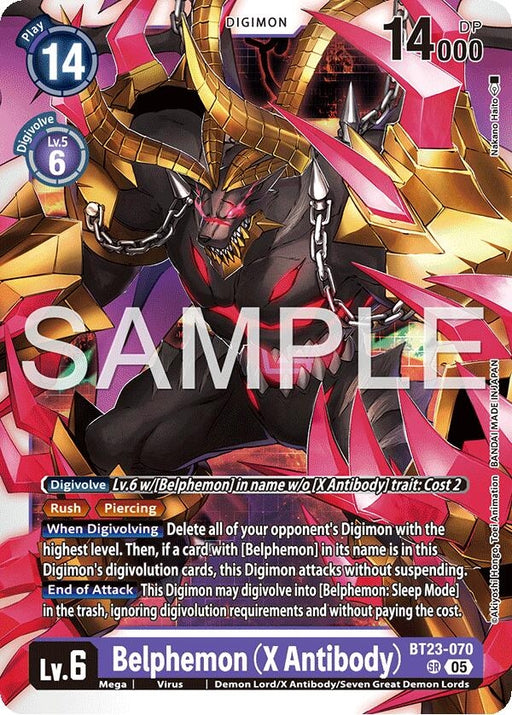 Image for Belphemon (X Antibody) (BT23-070 SR) [Hackers' Slumber] - Digimon Card Game