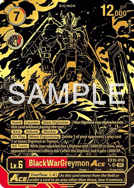 Image for BlackWarGreymon ACE (Rare Pull) (EX10-010 SR) [Sinister Order] - Digimon Card Game