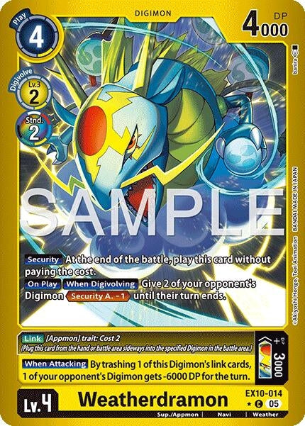 Image for Weatherdramon (Limited Foil) (EX10-014 C) [Sinister Order] - Digimon Card Game