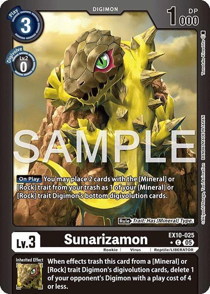 Image for Sunarizamon (Limited Foil) (EX10-025 C) [Sinister Order] - Digimon Card Game