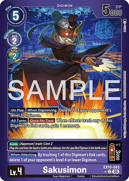 Image for Sakusimon (Limited Foil) (EX10-043 C) [Sinister Order] - Digimon Card Game