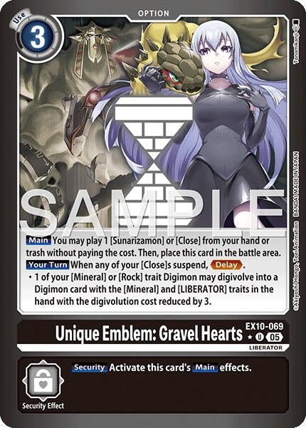 Image for Unique Emblem: Gravel Hearts (Limited Foil) (EX10-069 U) [Sinister Order] - Digimon Card Game