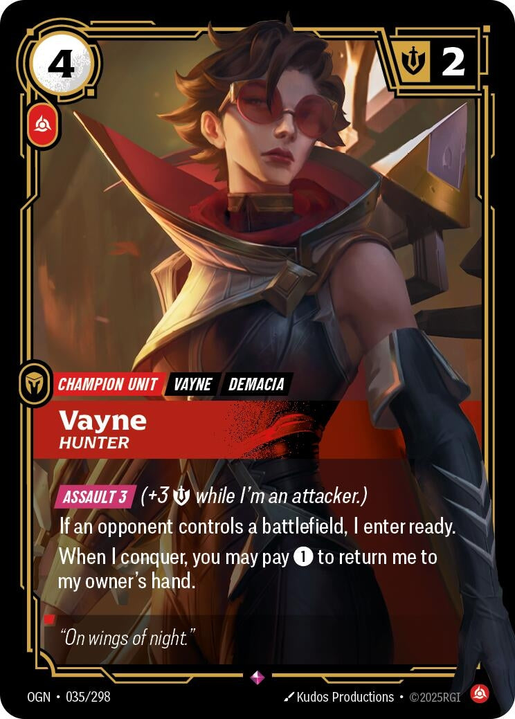 Image for Vayne - Hunter (035/298) [Origins] - Riftbound: League of Legends Trading Card Game