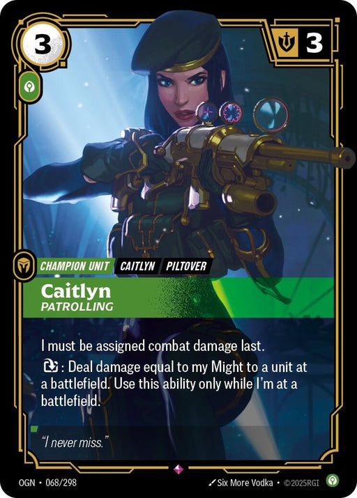 Image for Caitlyn - Patrolling (068/298) [Origins] - Riftbound: League of Legends Trading Card Game