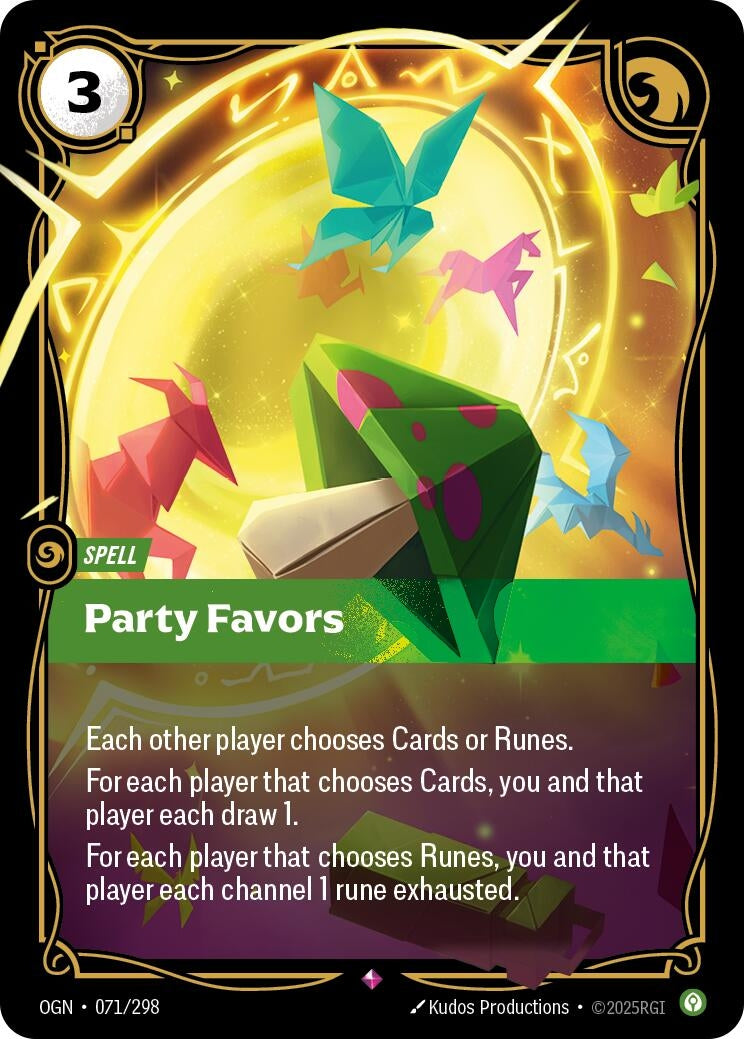 Image for Party Favors (071/298) [Origins] - Riftbound: League of Legends Trading Card Game
