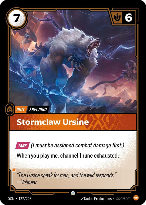 Image for Stormclaw Ursine (137/298) [Origins] - Riftbound: League of Legends Trading Card Game
