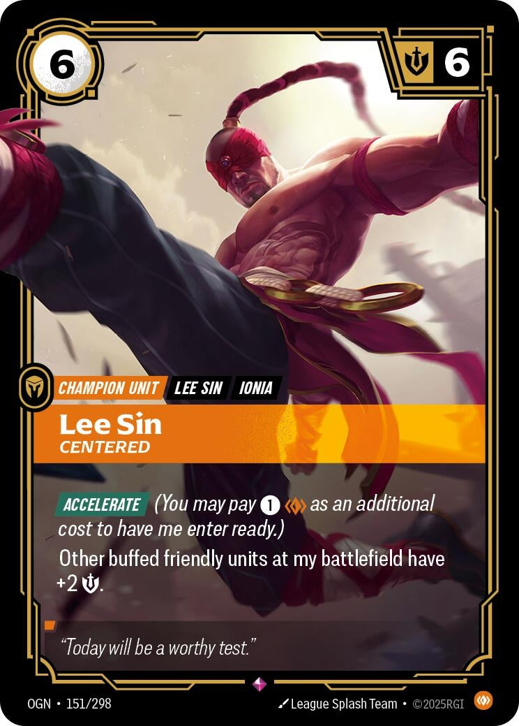 Image for Lee Sin - Centered (151/298) [Origins] - Riftbound: League of Legends Trading Card Game