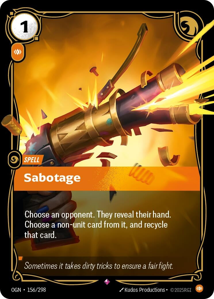 Image for Sabotage (156/298) [Origins] - Riftbound: League of Legends Trading Card Game