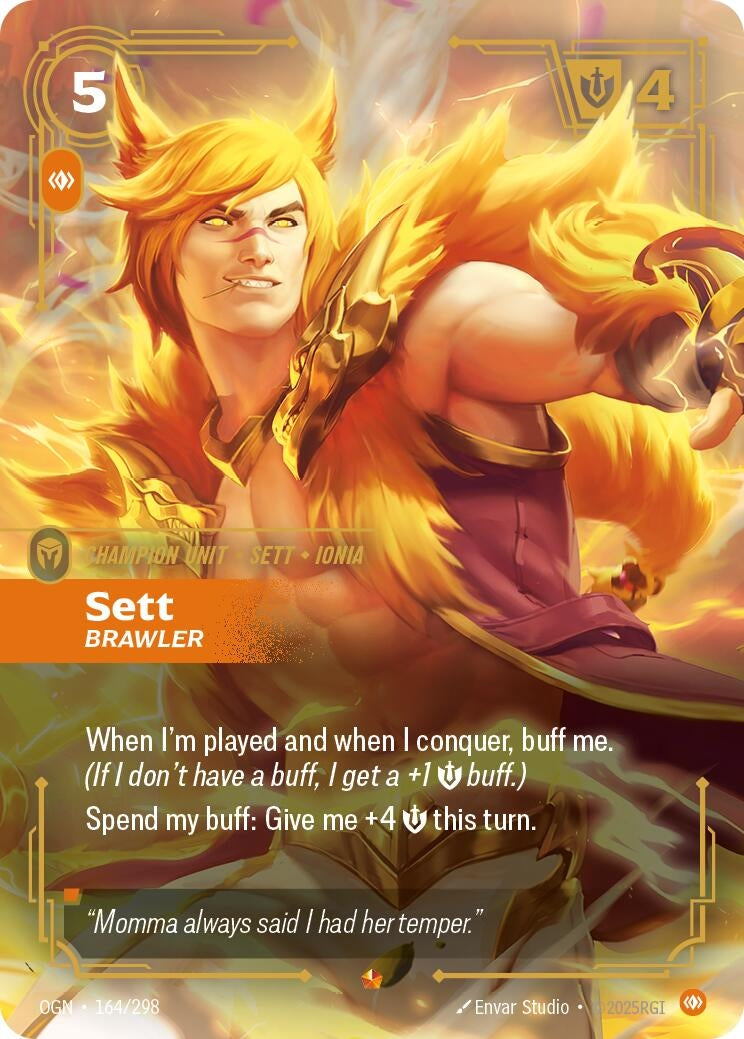 Image for Sett - Brawler (164/298) [Origins] - Riftbound: League of Legends Trading Card Game