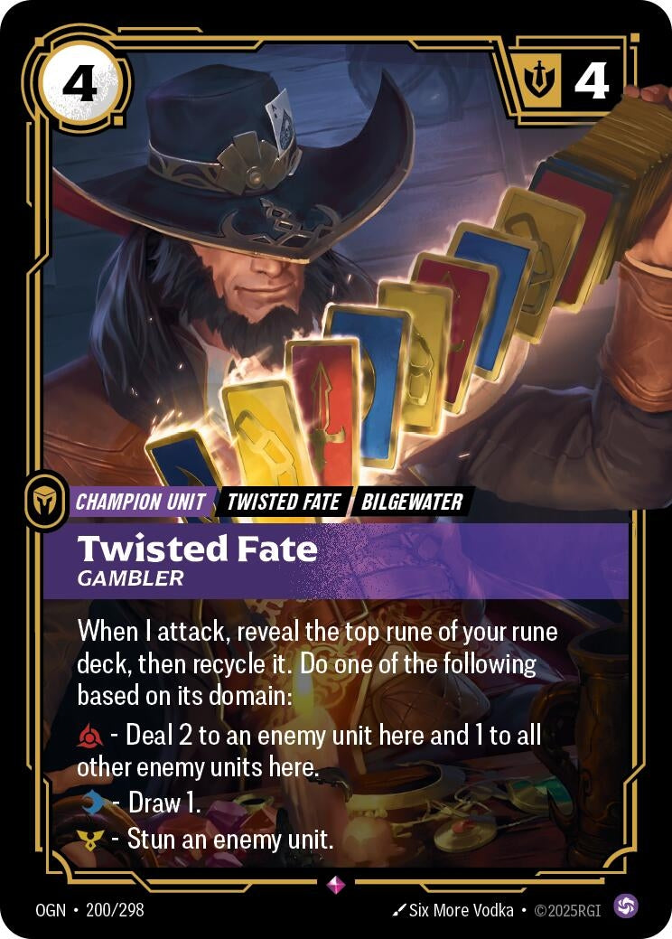 Image for Twisted Fate - Gambler (200/298) [Origins] - Riftbound: League of Legends Trading Card Game