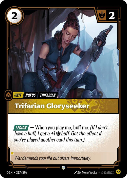 Image for Trifarian Gloryseeker (217/298) [Origins] - Riftbound: League of Legends Trading Card Game