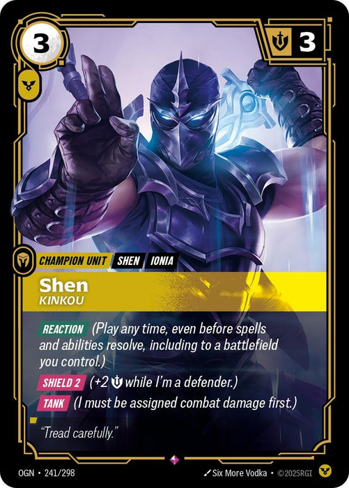 Image for Shen - Kinkou (241/298) [Origins] - Riftbound: League of Legends Trading Card Game