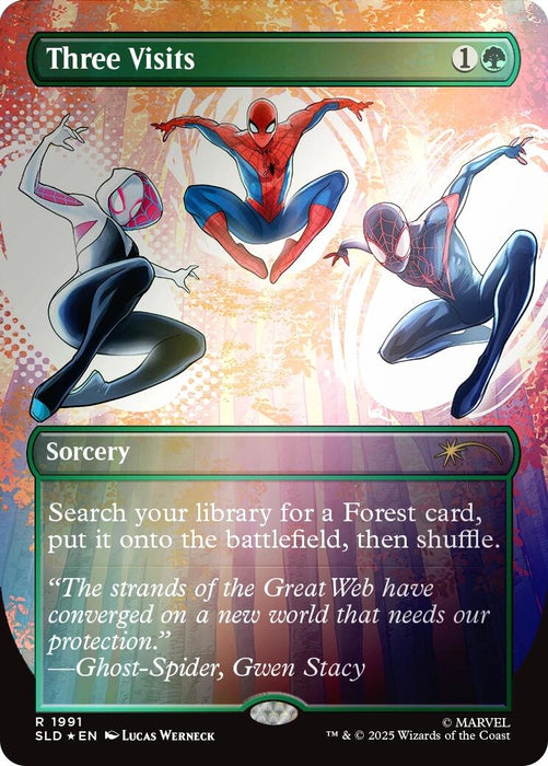 Image for Three Visits (Rainbow Foil) (1991) - Magic: The Gathering