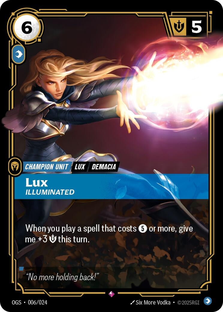 Image for Lux - Illuminated (006/024) [Origins: Proving Grounds] - Riftbound: League of Legends Trading Card Game