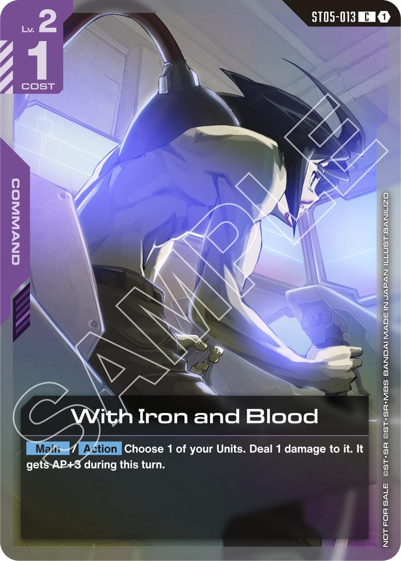 Image for With Iron and Blood (ST05 Release Event) (ST05-013) [Gundam Promotional Cards] - Gundam Card Game