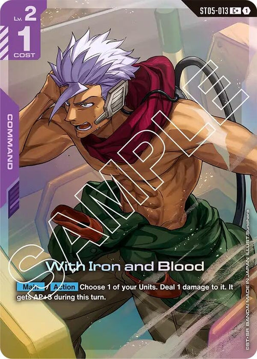 Image for With Iron and Blood (C+) (ST05-013) [Starter Deck 05: Iron Bloom] - Gundam Card Game