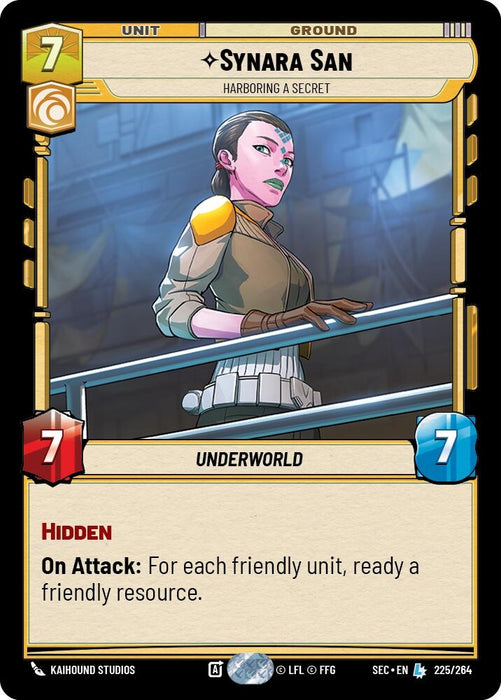 Image for Synara San - Harboring a Secret (225/264) [Secrets of Power] - Star Wars: Unlimited