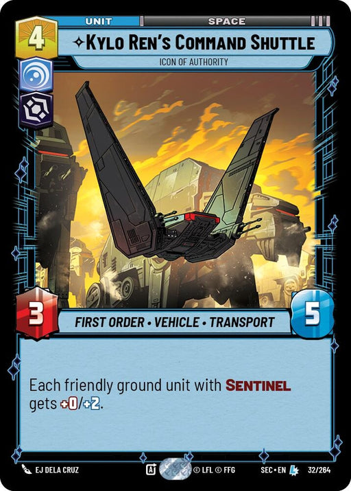Image for Kylo Ren's Command Shuttle - Icon of Authority (32/264) [Secrets of Power] - Star Wars: Unlimited