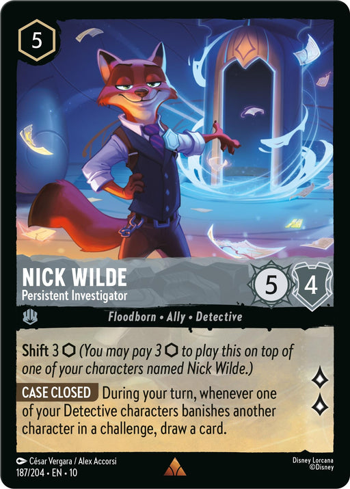 Image for Nick Wilde - Persistent Investigator (187/204) [Whispers in the Well] - Disney Lorcana