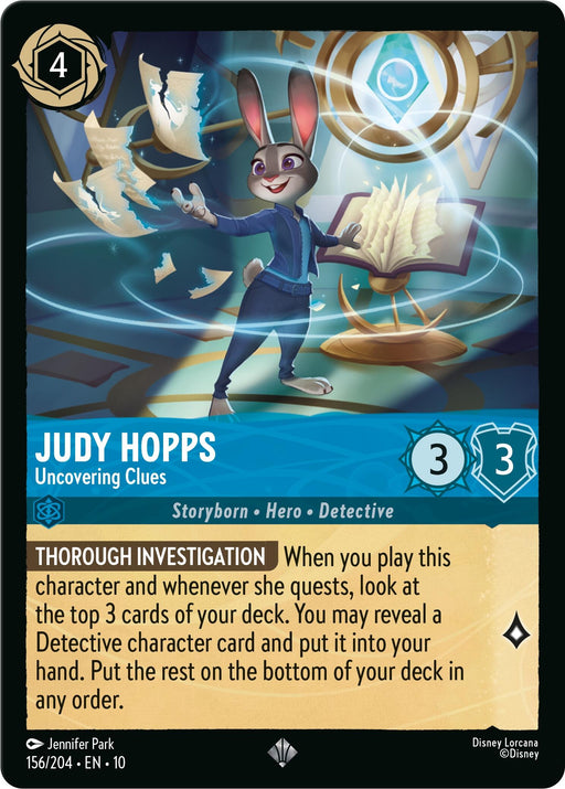Image for Judy Hopps - Uncovering Clues (156/204) [Whispers in the Well] - Disney Lorcana