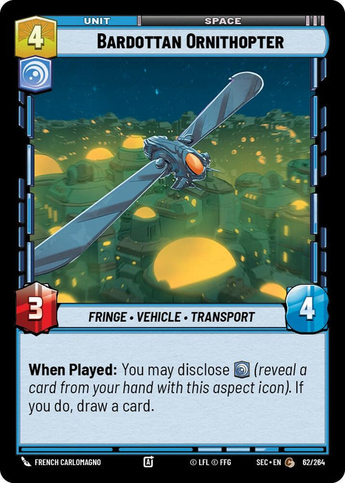 Image for Bardottan Ornithopter (62/264) [Secrets of Power] - Star Wars: Unlimited