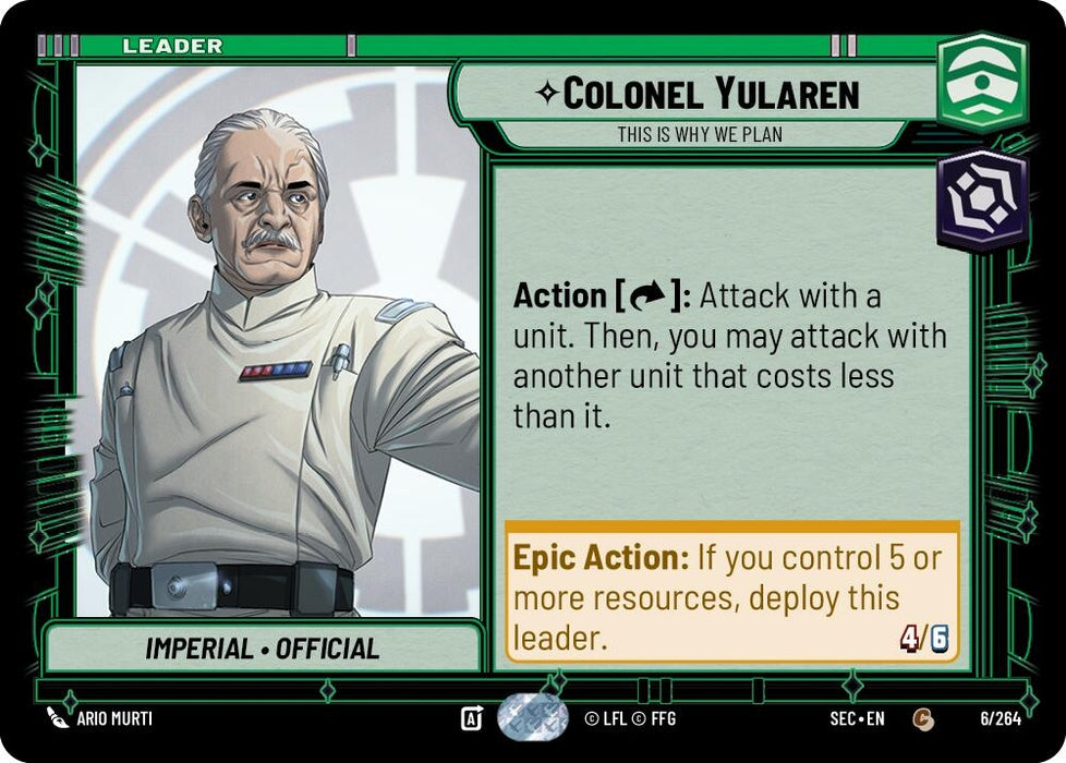 Image for Colonel Yularen - This is Why We Plan (6/264) [Secrets of Power] - Star Wars: Unlimited