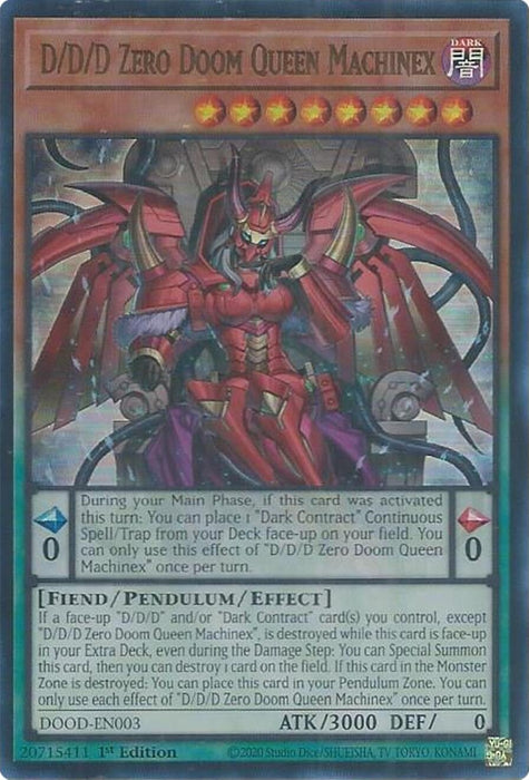 Image for D/D/D Zero Doom Queen Machinex (DOOD-EN003) [Doom of Dimensions] - YuGiOh