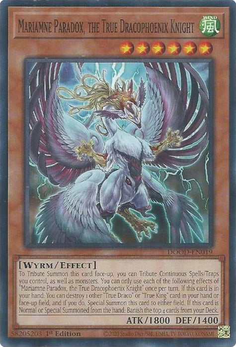 Image for Mariamne Paradox, the True Dracophoenix Knight (DOOD-EN019) [Doom of Dimensions] - YuGiOh