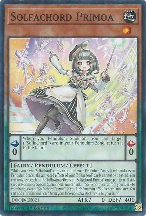 Image for Solfachord Primoa (DOOD-EN021) [Doom of Dimensions] - YuGiOh