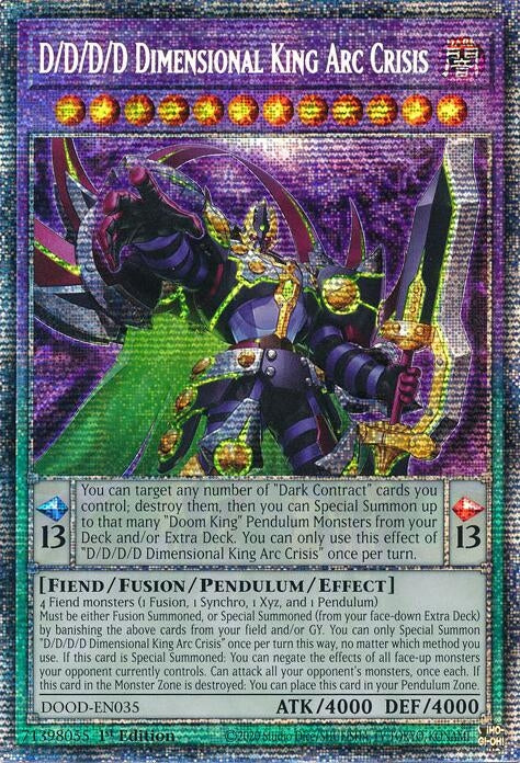 Image for D/D/D/D Dimensional King Arc Crisis (Starlight Rare) (DOOD-EN035) [Doom of Dimensions] - YuGiOh
