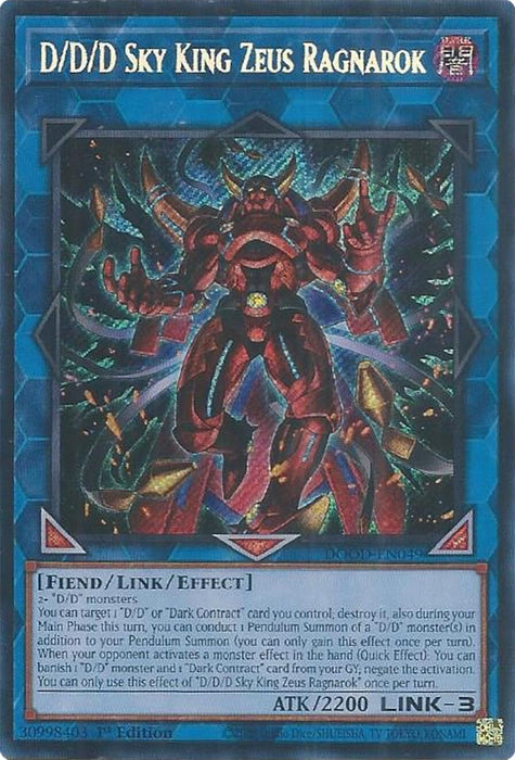 Image for D/D/D Sky King Zeus Ragnarok (DOOD-EN049) [Doom of Dimensions] - YuGiOh