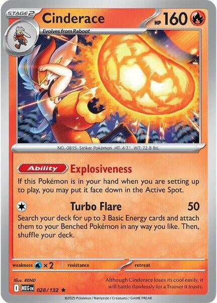 Cinderace (028/132) (ME01: Mega Evolution)
