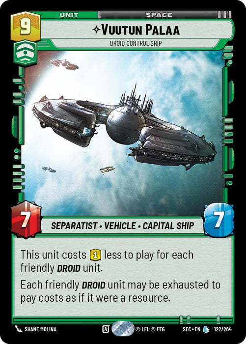 Image for Vuutun Palaa - Droid Control Ship (122/264) [Secrets of Power] - Star Wars: Unlimited