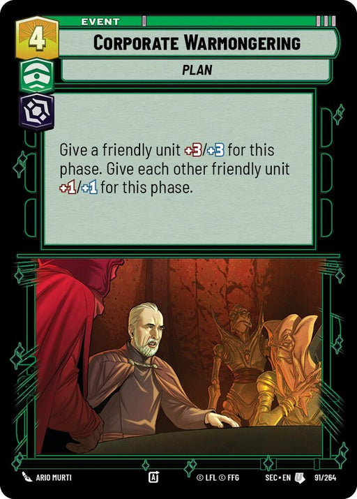 Image for Corporate Warmongering (91/264) [Secrets of Power] - Star Wars: Unlimited