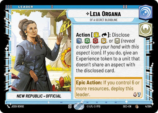 Image for Leia Organa - Of A Secret Bloodline (4/264) [Secrets of Power] - Star Wars: Unlimited