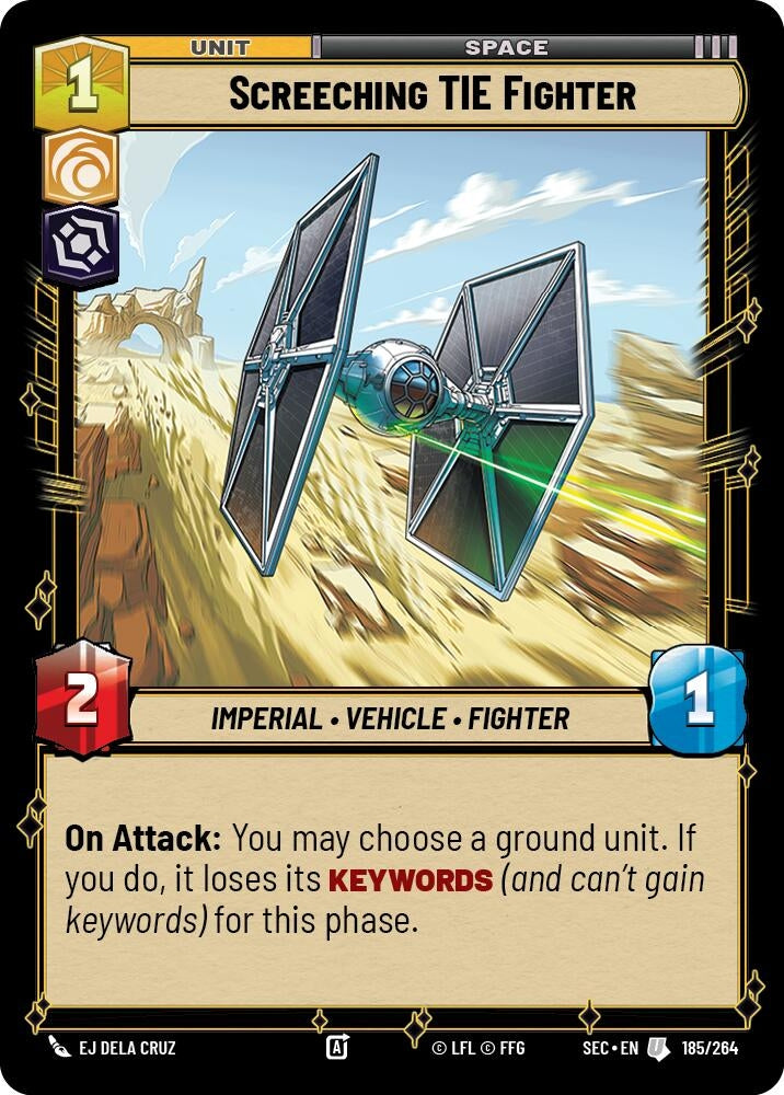 Image for Screeching TIE Fighter (185/264) [Secrets of Power] - Star Wars: Unlimited