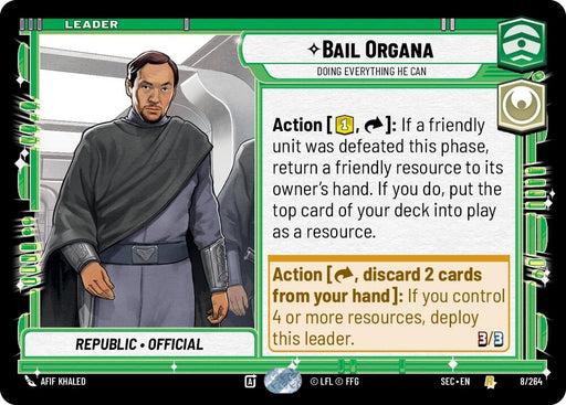 Image for Bail Organa - Doing Everything He Can (8/264) [Secrets of Power] - Star Wars: Unlimited