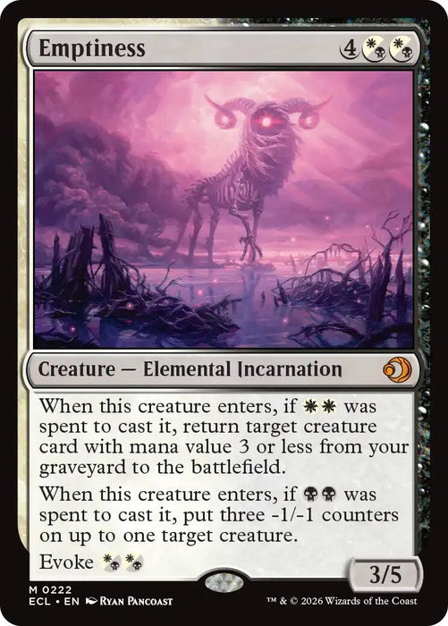 Image for Emptiness (222) [Lorwyn Eclipsed] - Magic: The Gathering