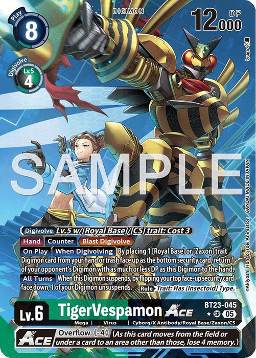 Image for TigerVespamon ACE (Alternate Art) (BT23-045 SR) [Hackers' Slumber] - Digimon Card Game