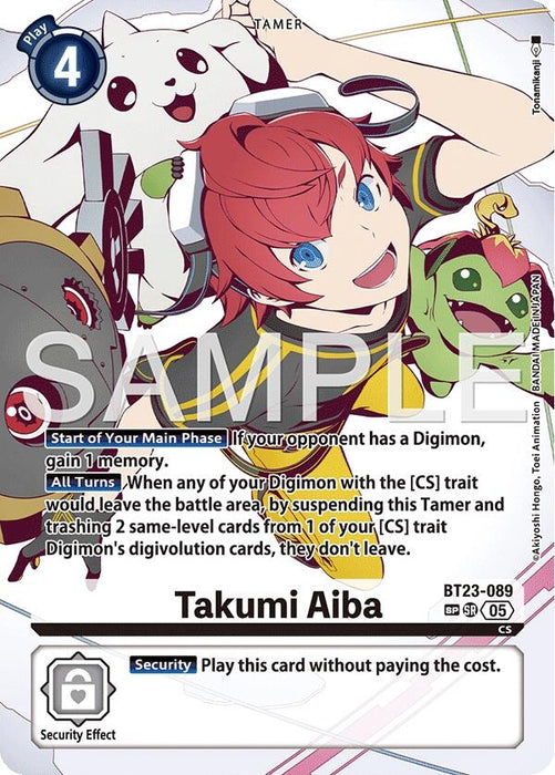 Image for Takumi Aiba (SP) (BT23-089 SR) [Hackers' Slumber] - Digimon Card Game