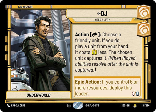 Image for DJ - Need a Lift? (18/264) [Secrets of Power] - Star Wars: Unlimited