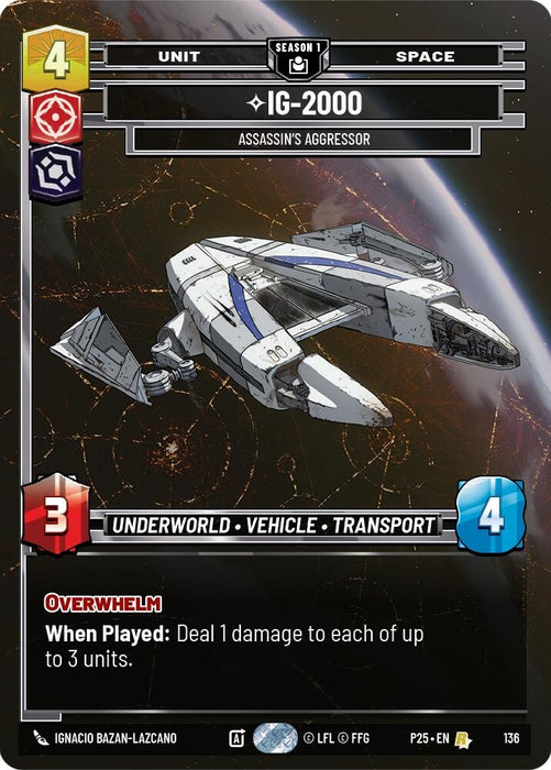 Image for IG-2000 - Assassin's Aggressor (136) (136) [Sector and Regional Promos: Season 1] - Star Wars: Unlimited