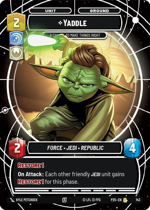 Image for Yaddle - A Chance To Make Things Right (143) [Sector and Regional Promos: Season 1] - Star Wars: Unlimited
