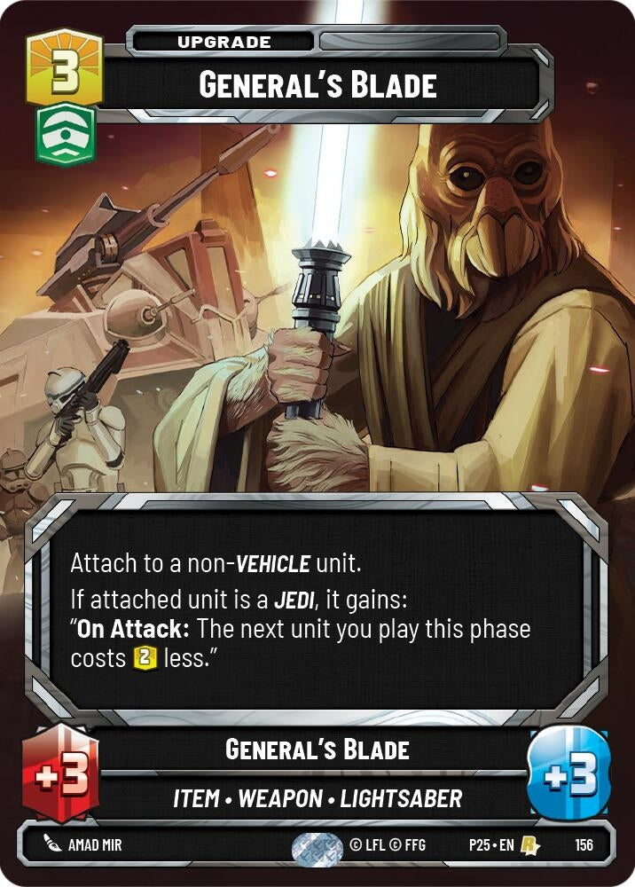 Image for General's Blade (156) [Sector and Regional Promos: Season 1] - Star Wars: Unlimited
